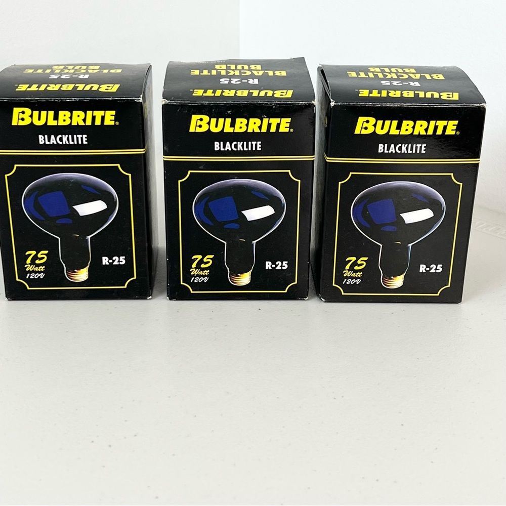 NEW Lot of 3 Bulbrite Blacklite Bulb R-25 75 Watt